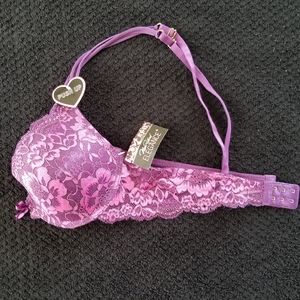 Purple Lacy Push Up Bra